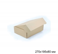 Коробка 270x195x80 мм картонная самосборная бурая