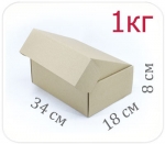 Заказать коробки из картона с ушками 34х18х8 см
